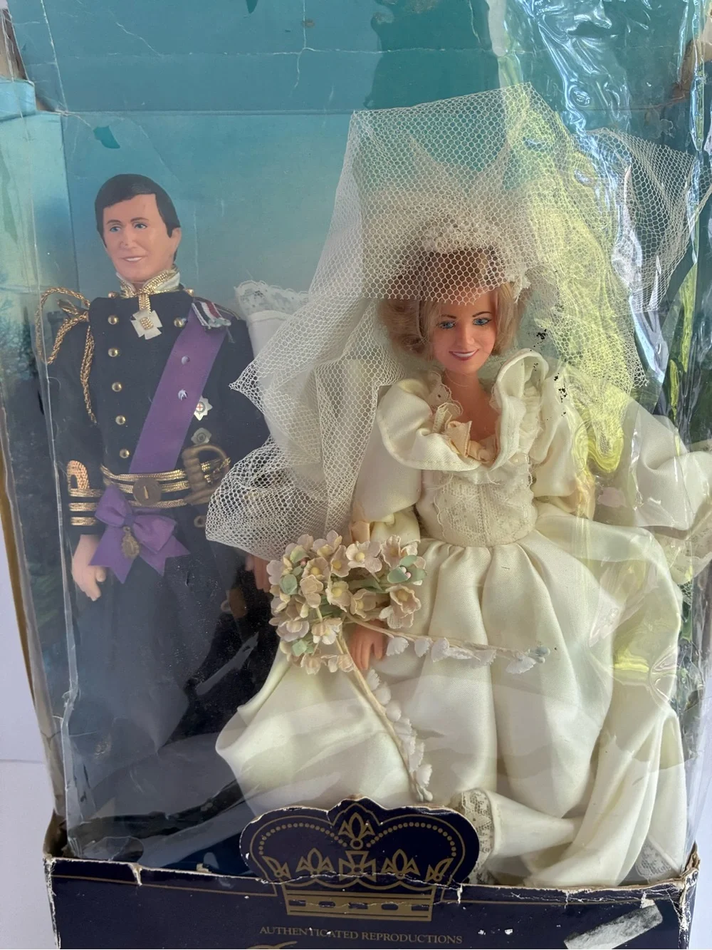 Vintage 1982 Princess Diana & Prince Charles Royal Wedding Doll Set Goldberger